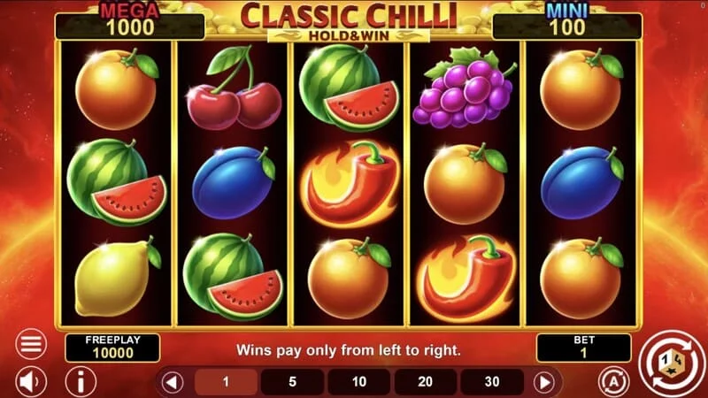 Classic Chilli Hold & Win – 5 x 3 hjul med chili-symboler